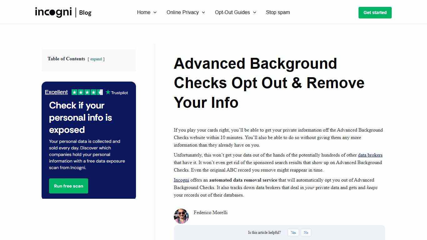 Advanced Background Checks Opt Out & Remove Your Info [2026] | Incogni