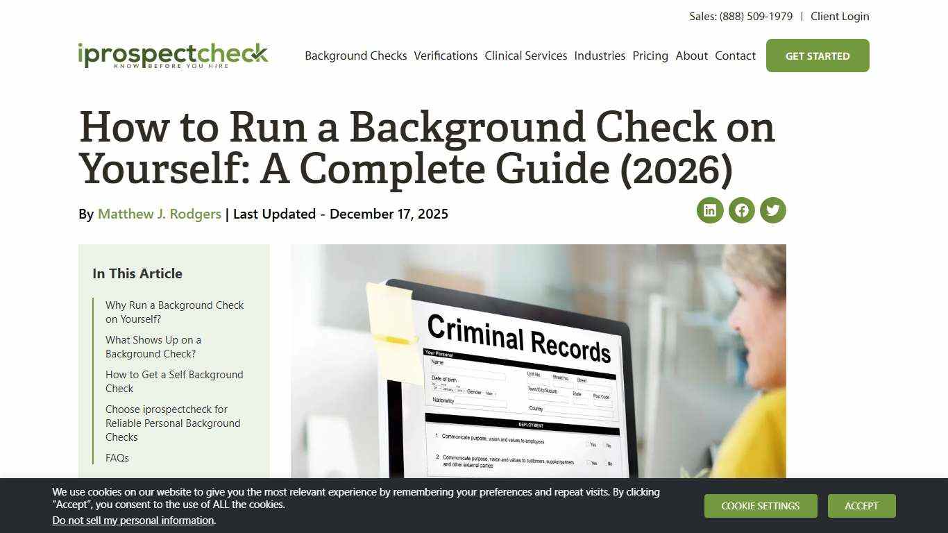 How to Run a Background Check on Yourself: A Complete Guide (2026) - iprospectcheck